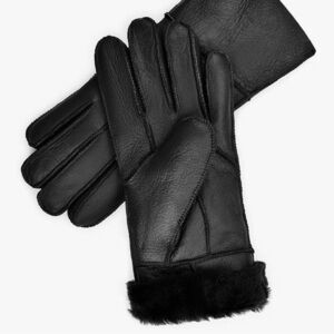 NEW Hassidanzar leather lambskin shearling gloves woman XL dense wool fur facing